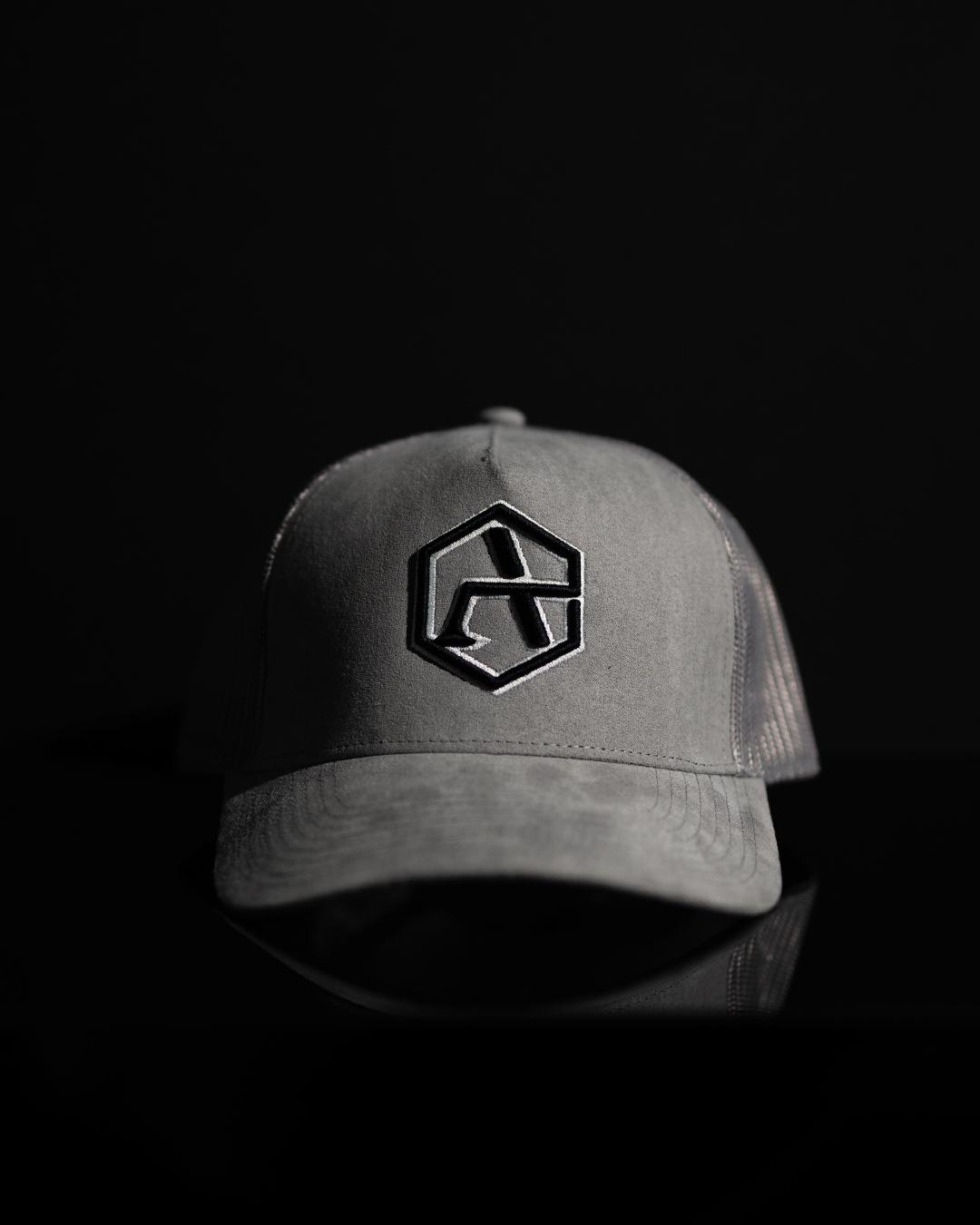 Grey Suede Trucker Hat