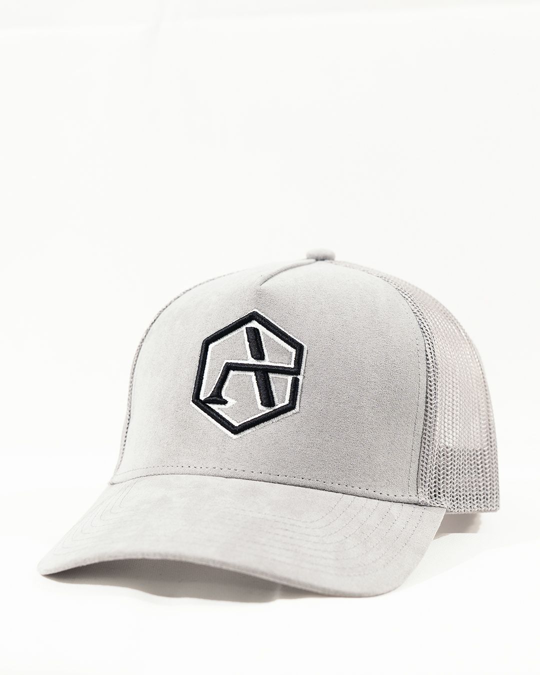 Grey Suede Trucker Hat