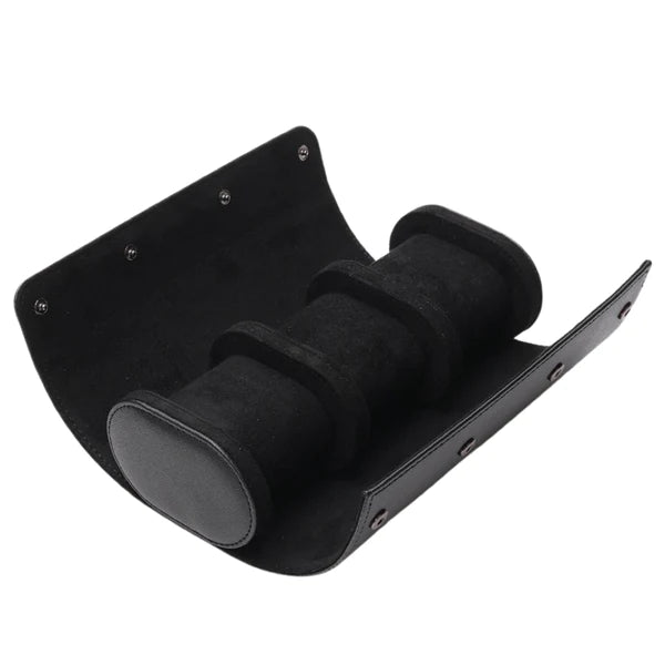 Triple Watch Roll Leather Travel Case