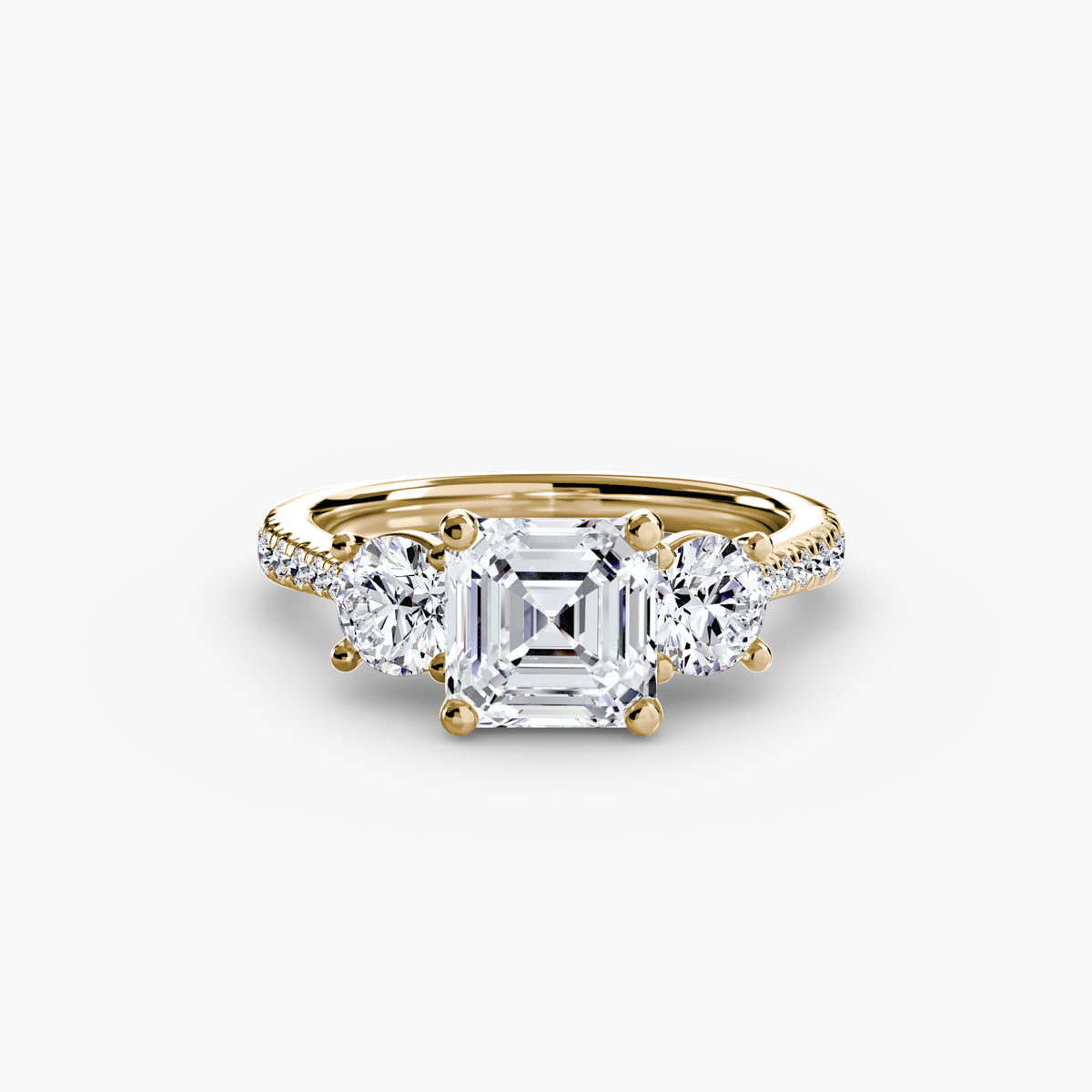 Alba Three-Stone with Pavé Band