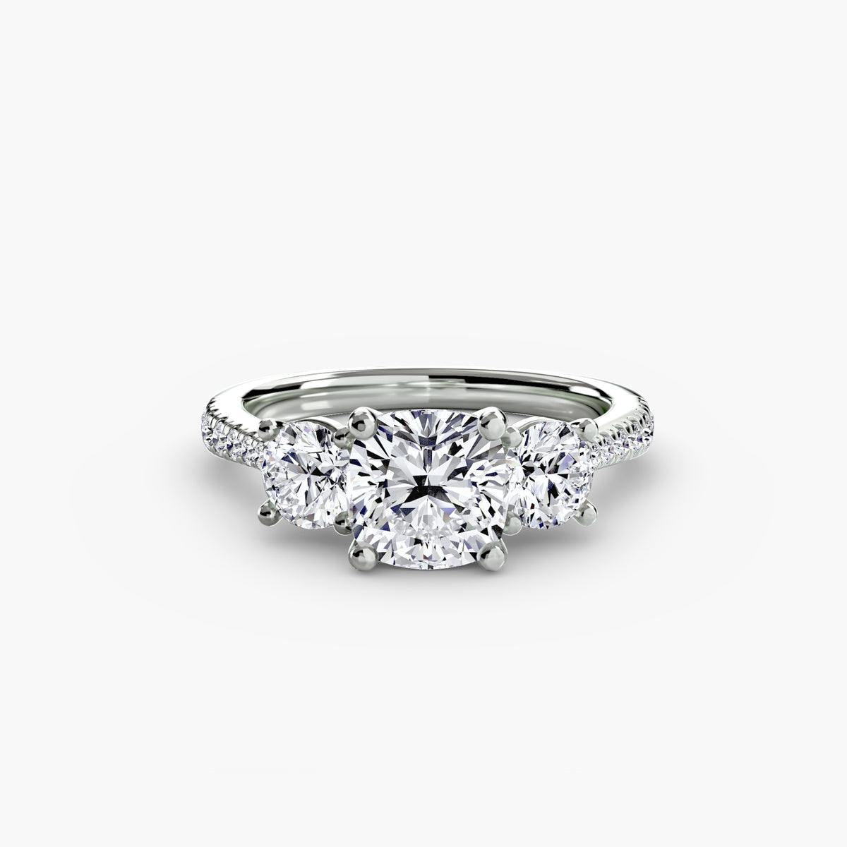 Alba Three-Stone with Pavé Band