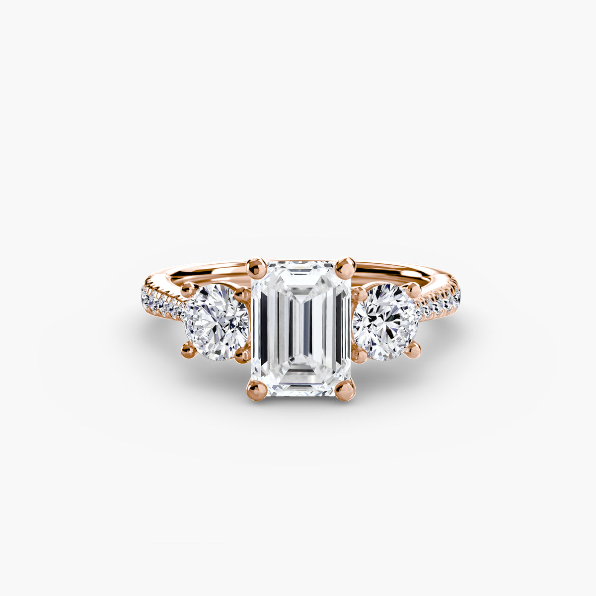 Alba Three-Stone with Pavé Band