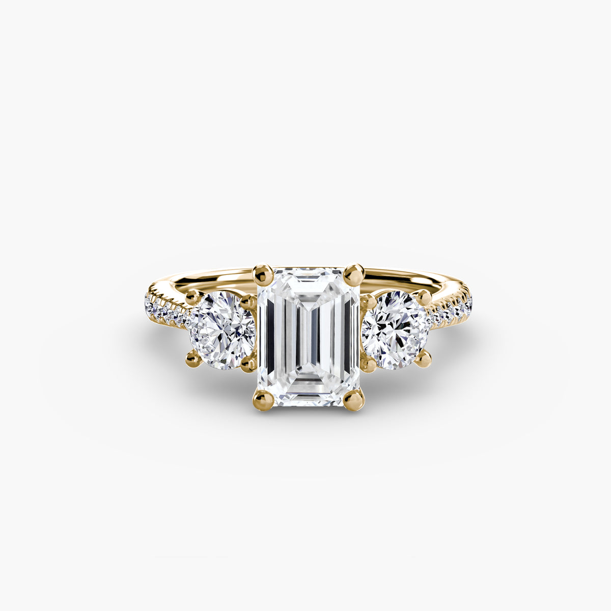 Alba Three-Stone with Pavé Band
