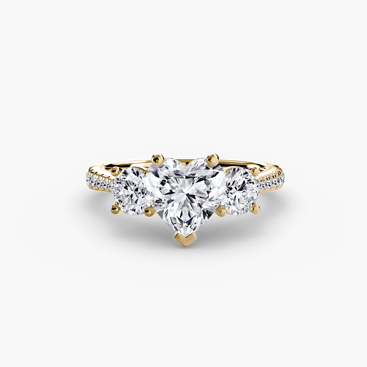 Alba Three-Stone with Pavé Band
