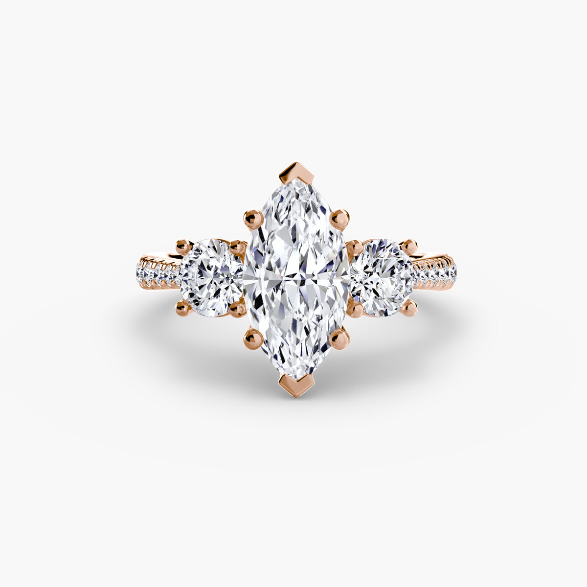Alba Three-Stone with Pavé Band