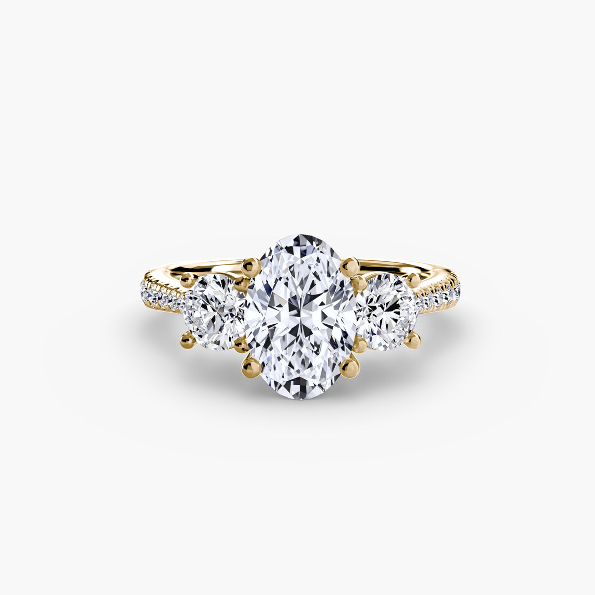 Alba Three-Stone with Pavé Band