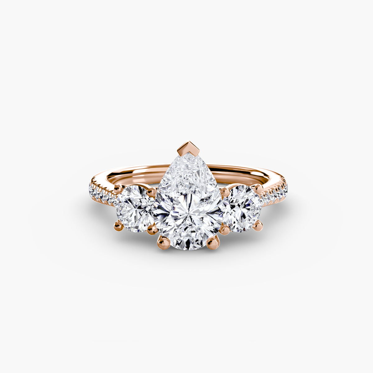 Alba Three-Stone with Pavé Band