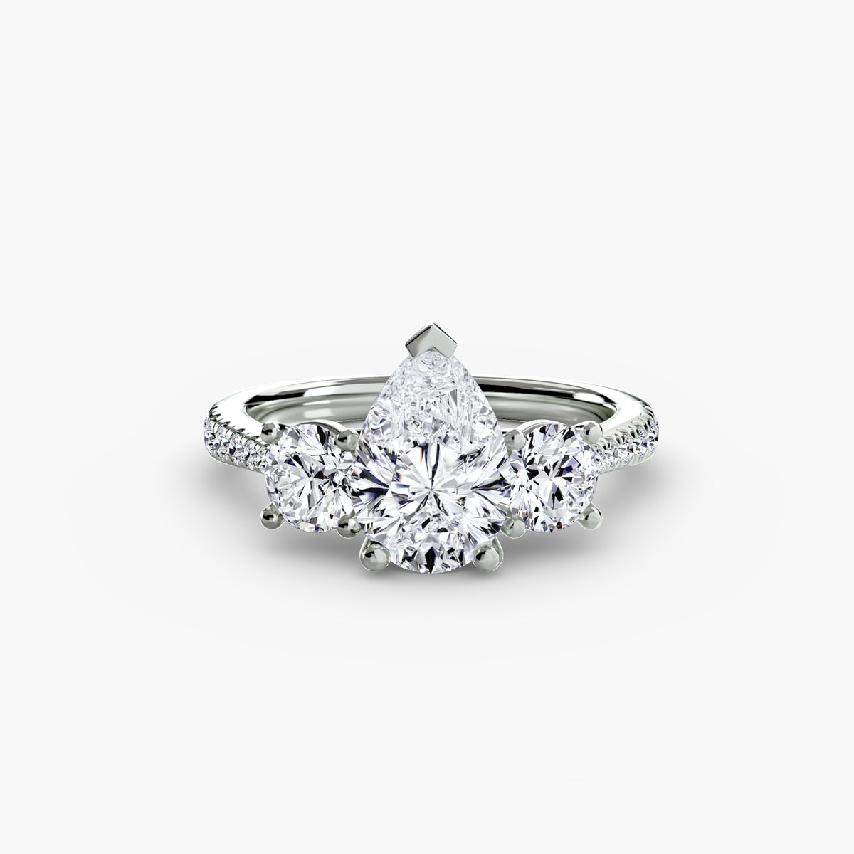 Alba Three-Stone with Pavé Band