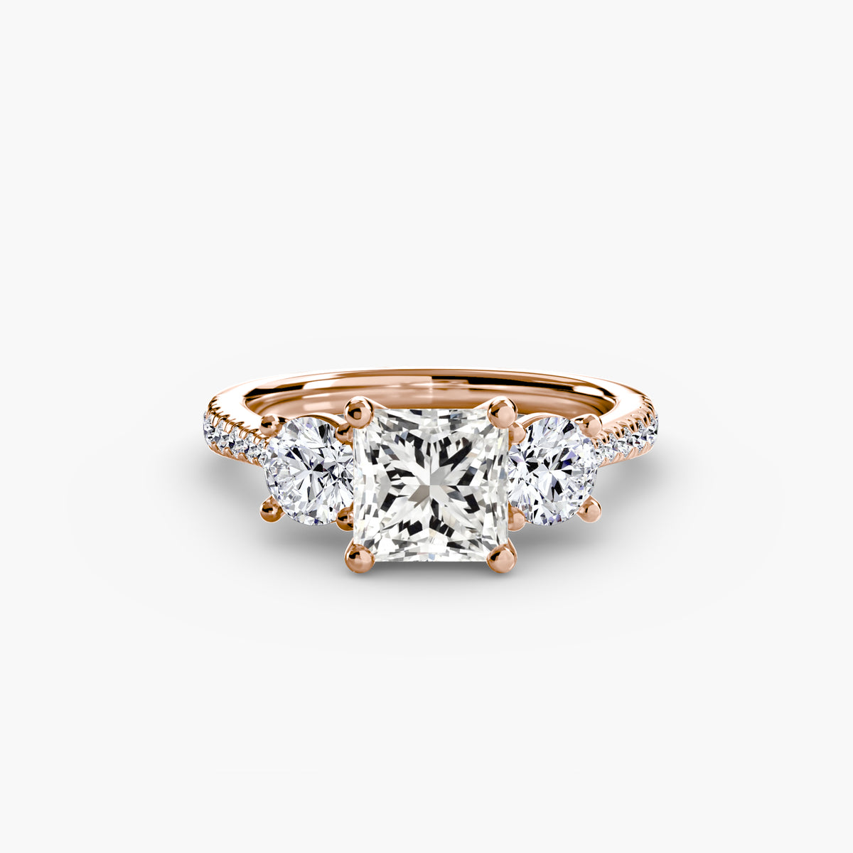 Alba Three-Stone with Pavé Band