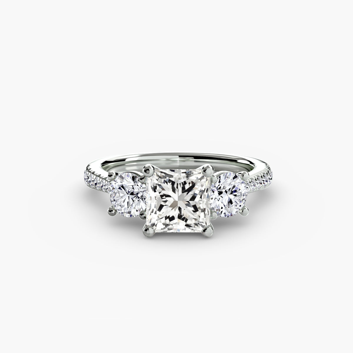 Alba Three-Stone with Pavé Band
