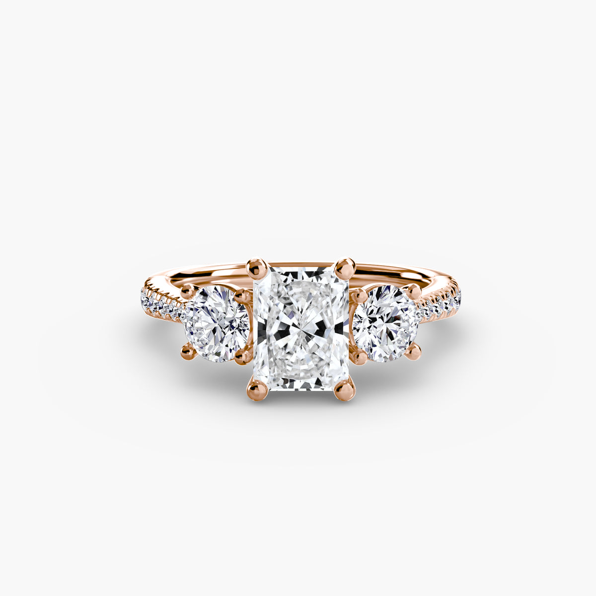 Alba Three-Stone with Pavé Band