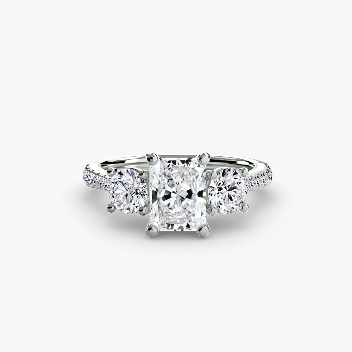 Alba Three-Stone with Pavé Band