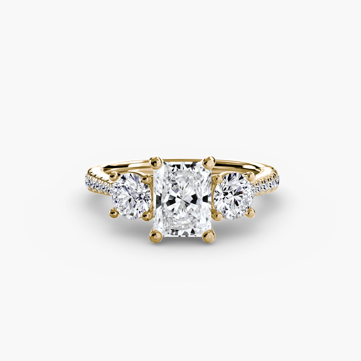 Alba Three-Stone with Pavé Band