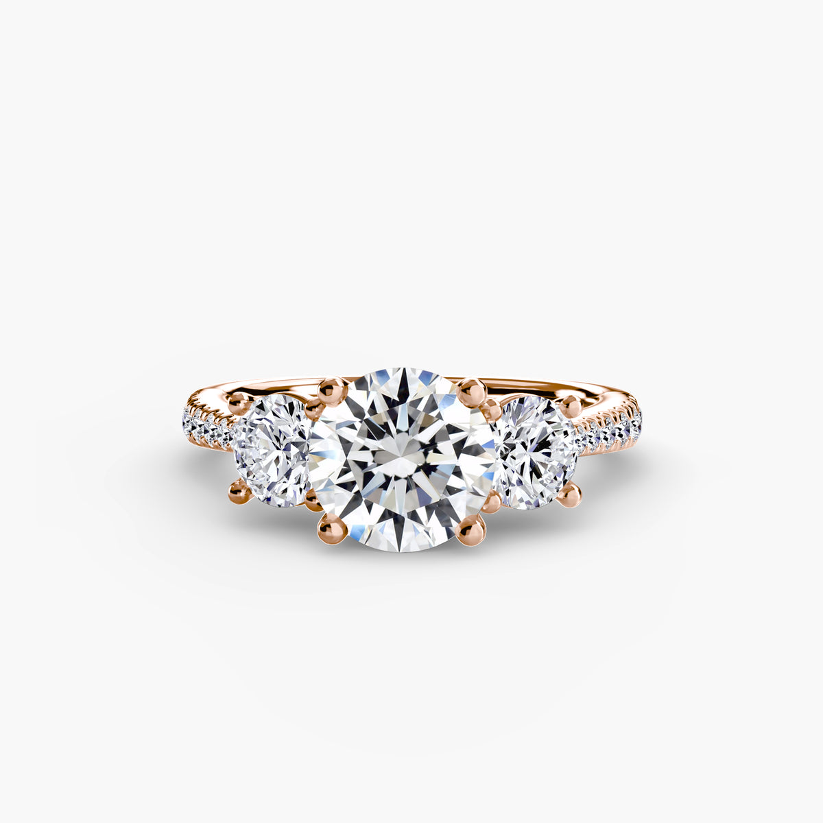 Alba Three-Stone with Pavé Band