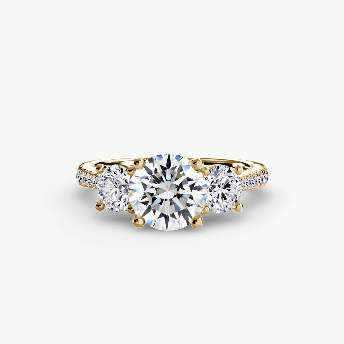 Alba Three-Stone with Pavé Band
