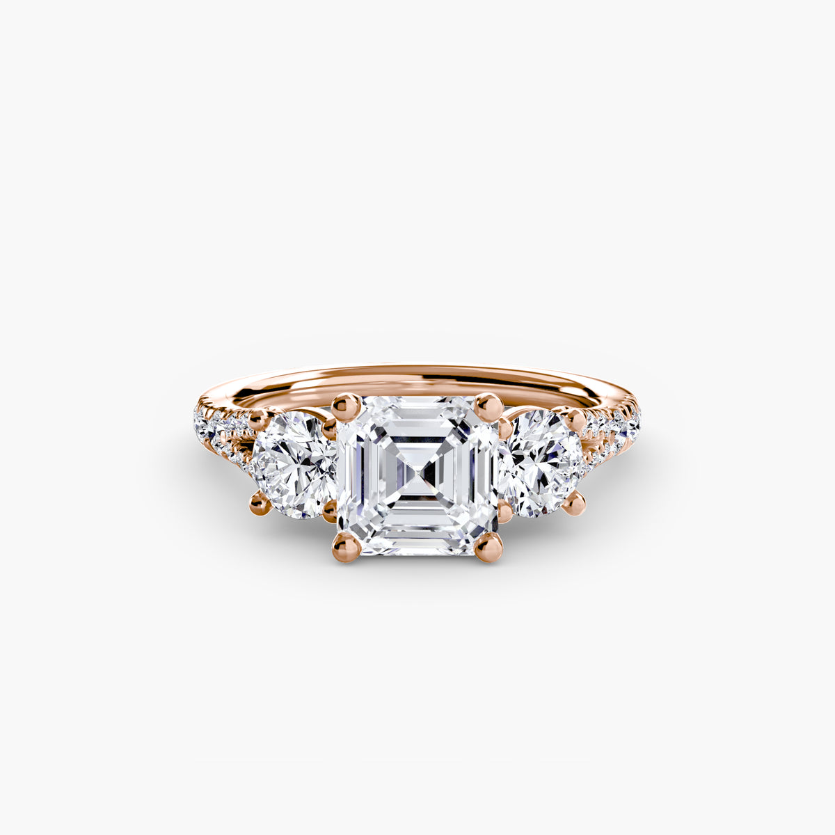 Giulia Three-Stone with Pavé Band