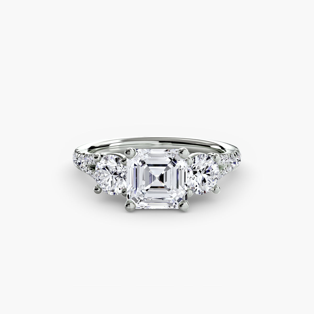 Giulia Three-Stone with Pavé Band