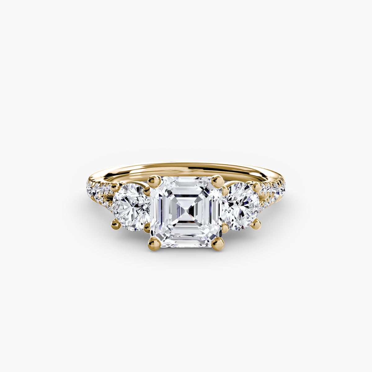 Giulia Three-Stone with Pavé Band