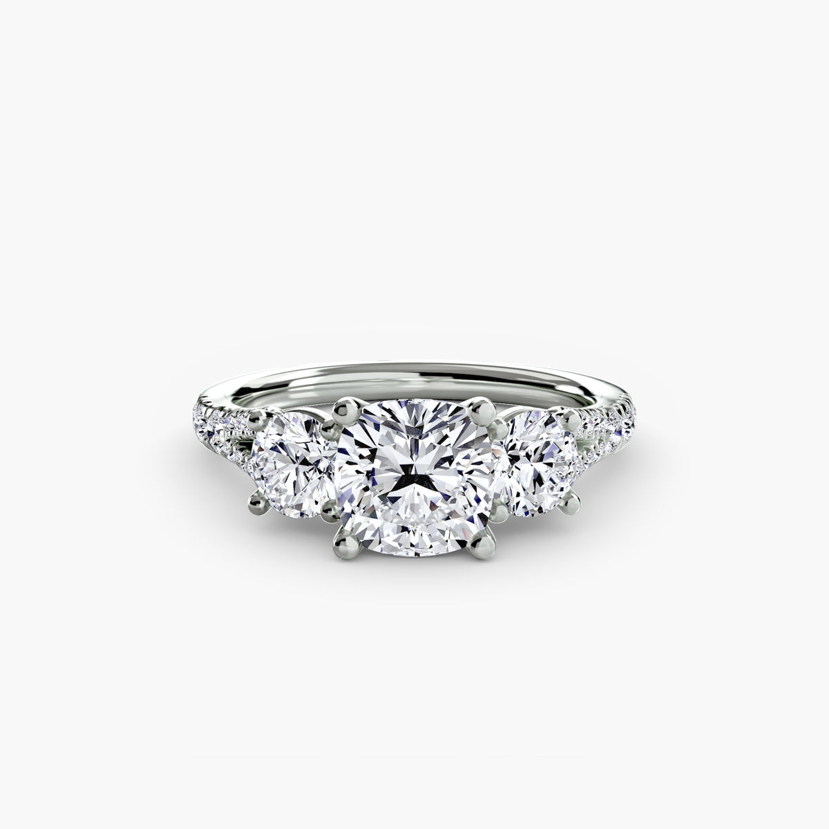 Giulia Three-Stone with Pavé Band