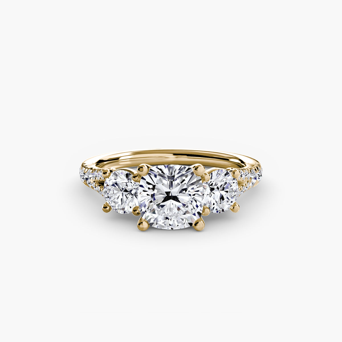 Giulia Three-Stone with Pavé Band