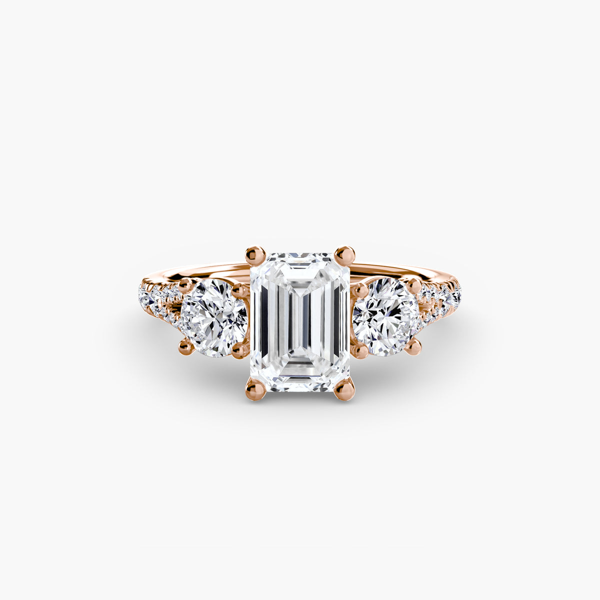 Giulia Three-Stone with Pavé Band