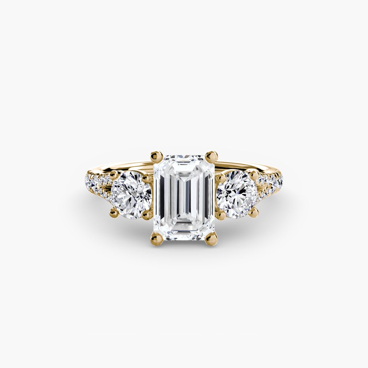 Giulia Three-Stone with Pavé Band