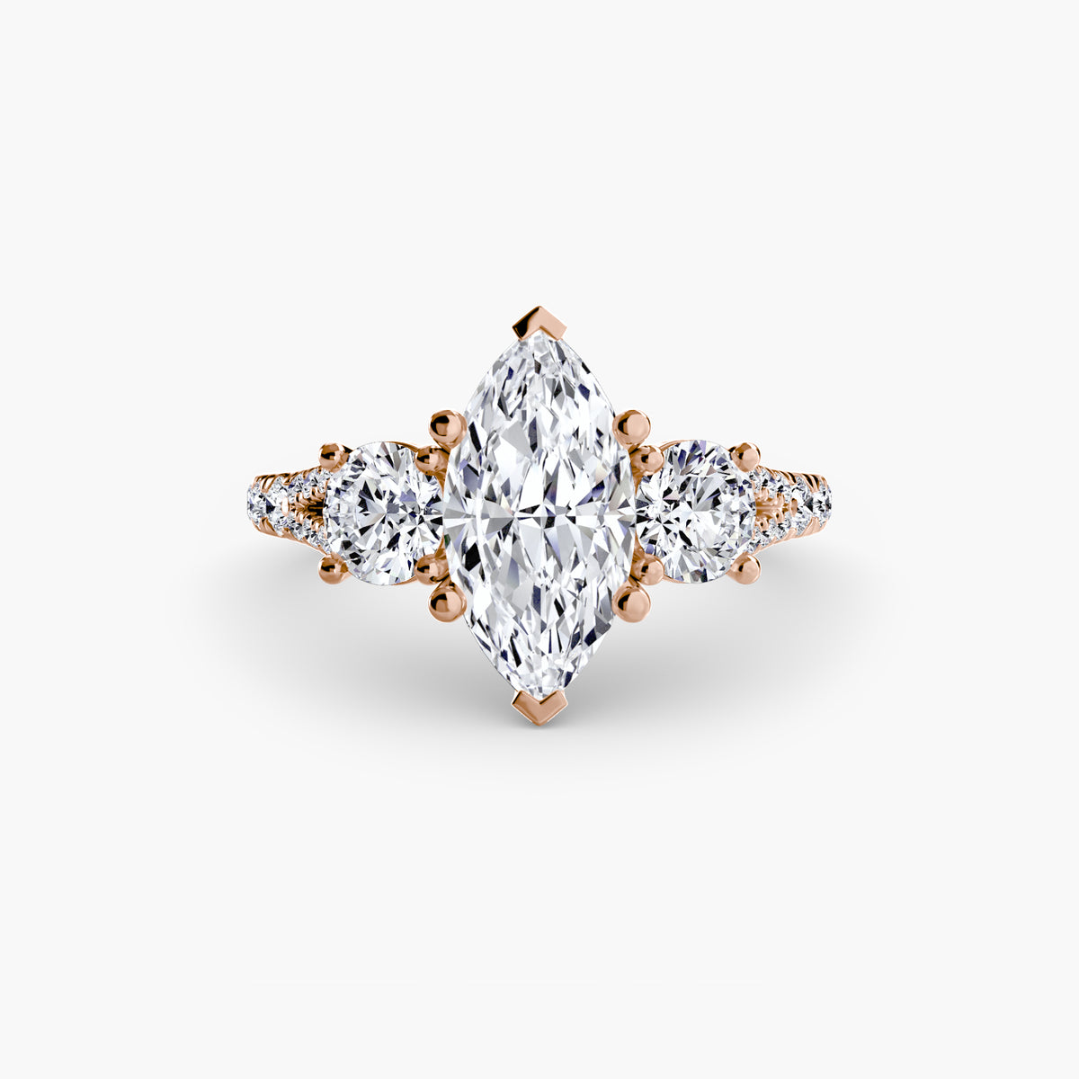 Giulia Three-Stone with Pavé Band