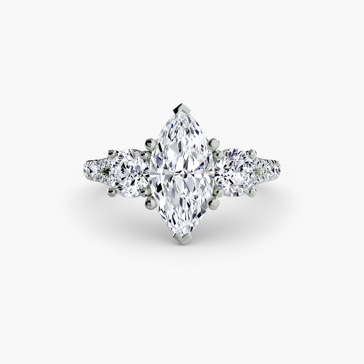 Giulia Three-Stone with Pavé Band