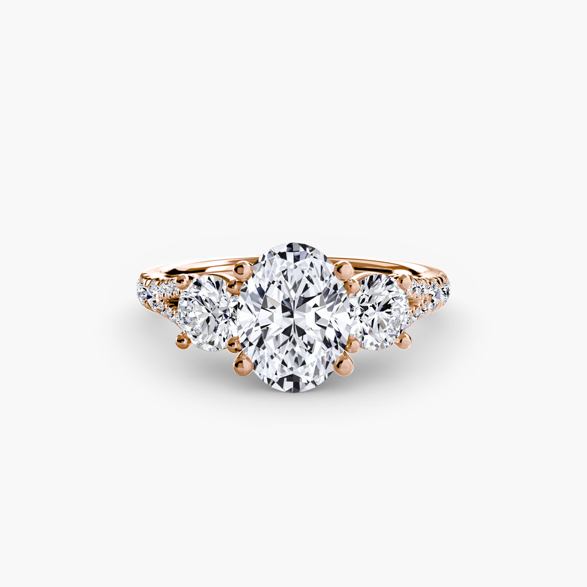 Giulia Three-Stone with Pavé Band