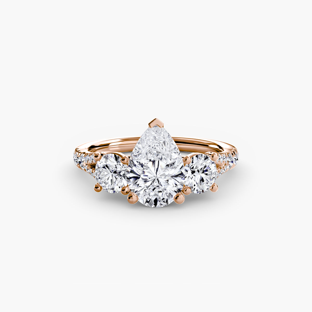 Giulia Three-Stone with Pavé Band