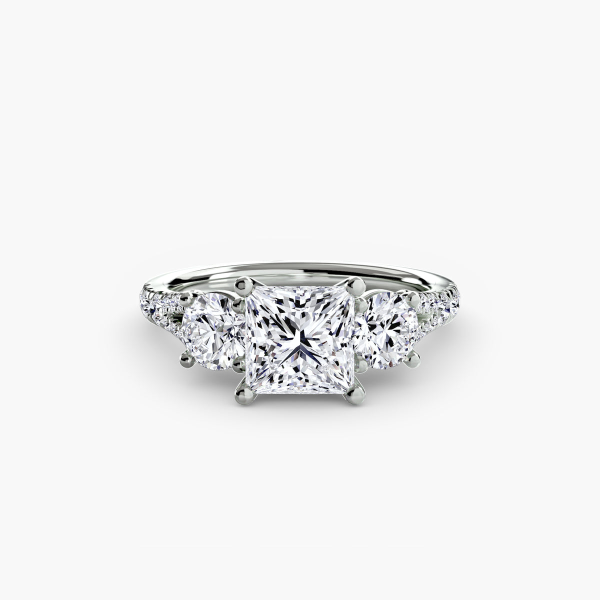 Giulia Three-Stone with Pavé Band