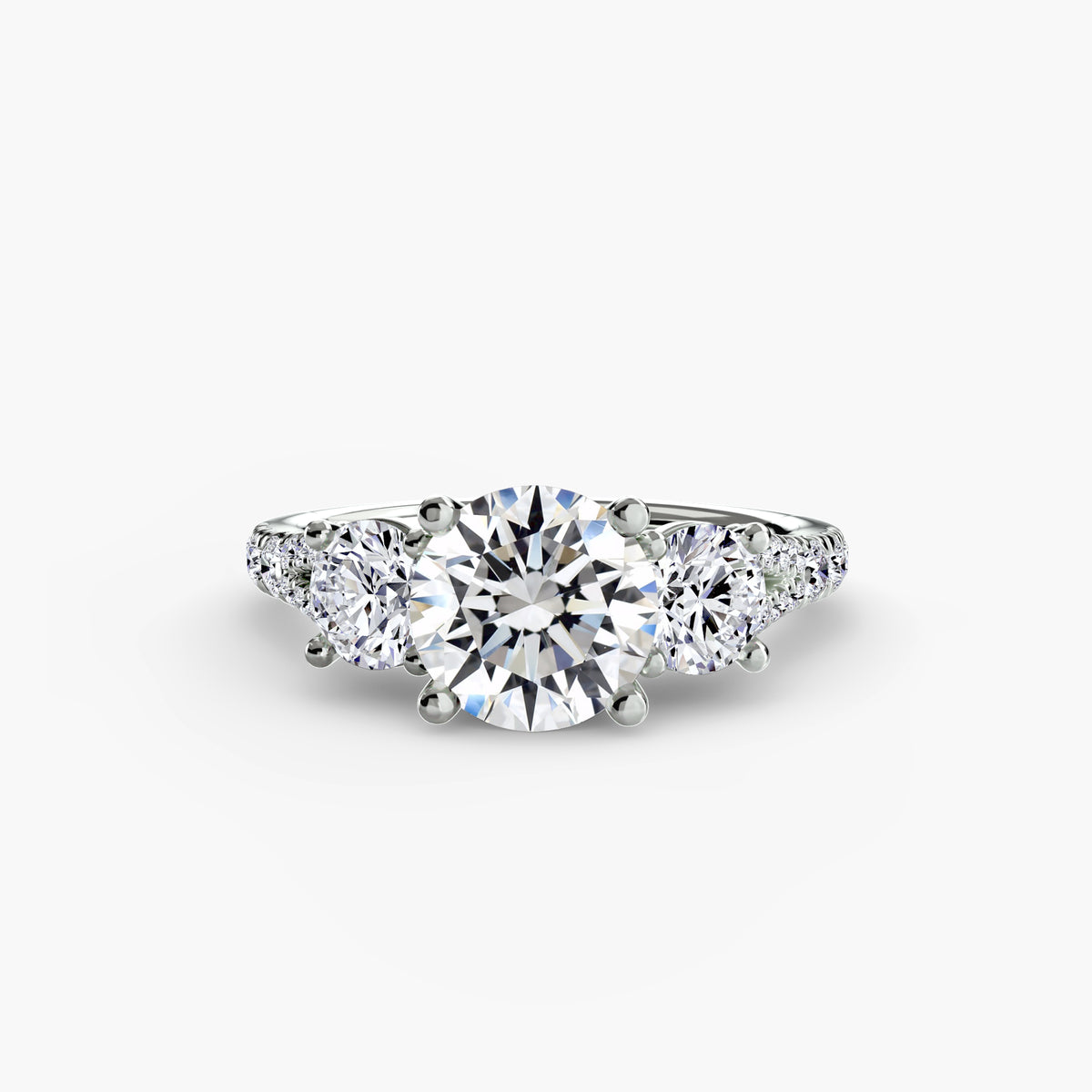 Giulia Three-Stone with Pavé Band
