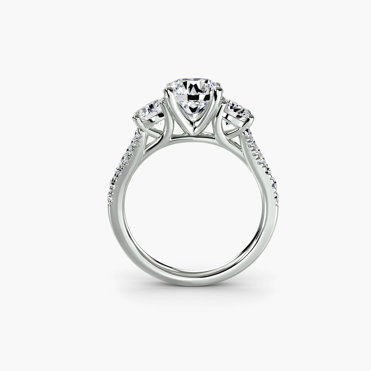 Giulia Three-Stone with Pavé Band