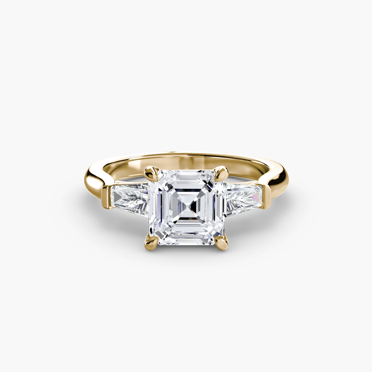 Adriana Three-Stone with Baguette Side Stones