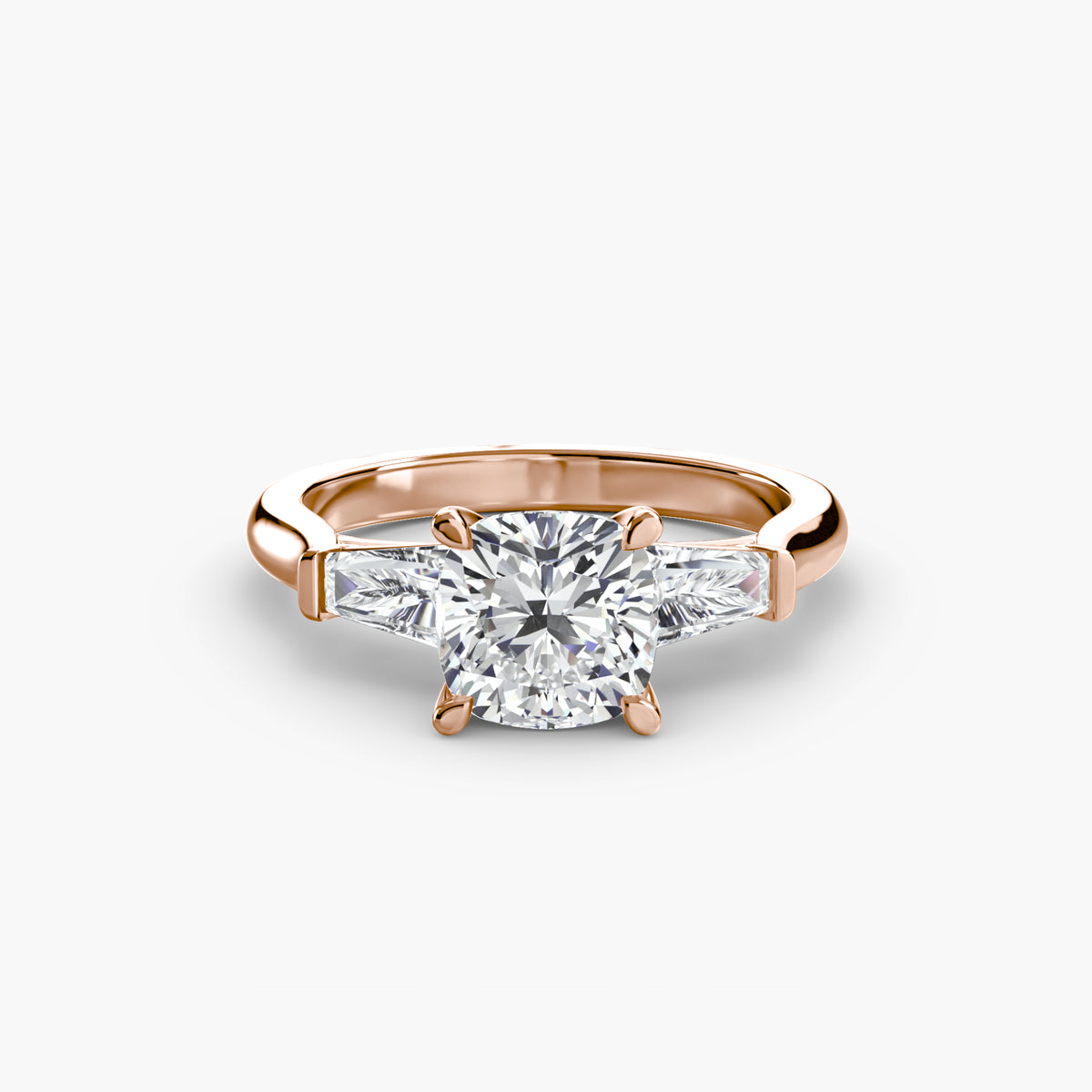 Adriana Three-Stone with Baguette Side Stones