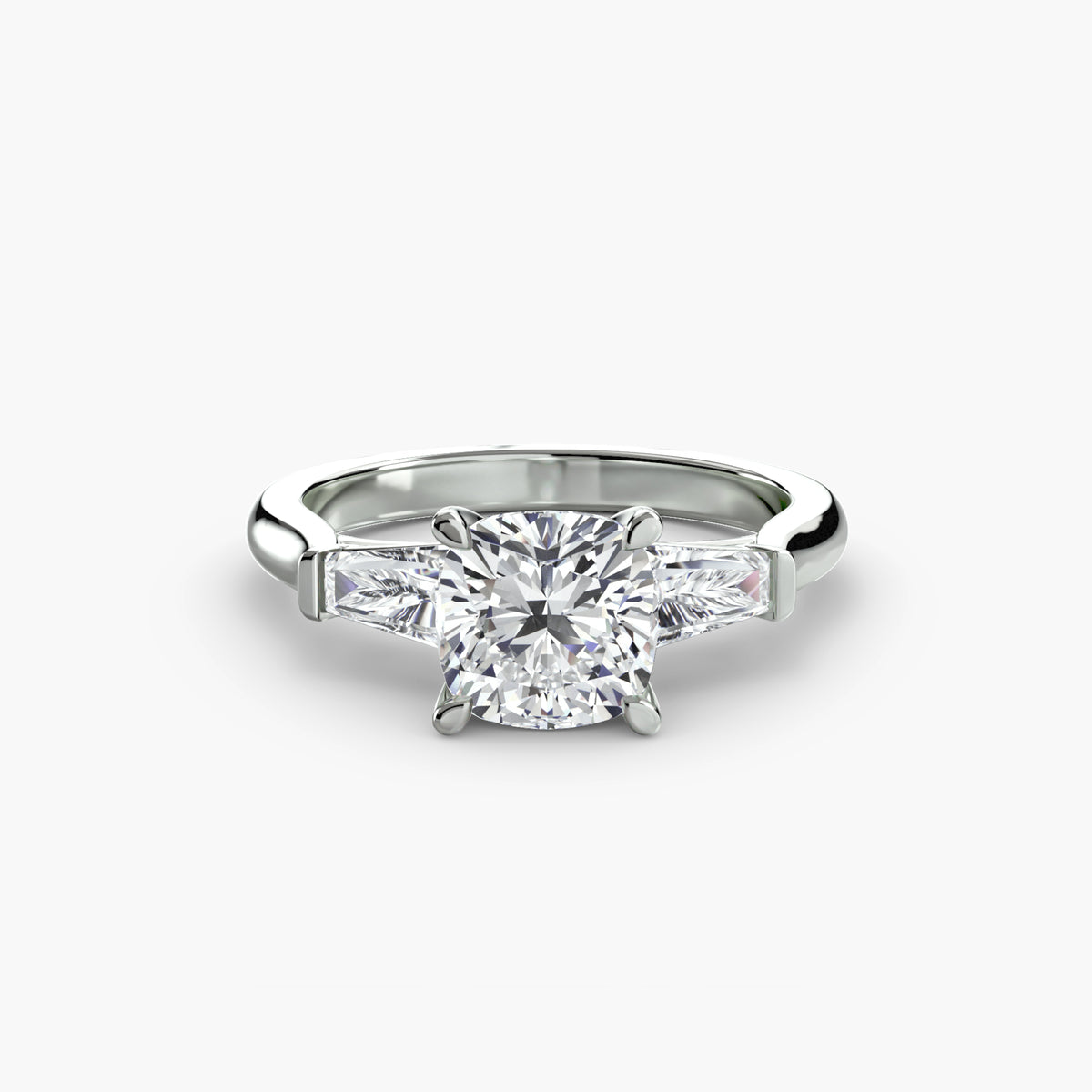 Adriana Three-Stone with Baguette Side Stones