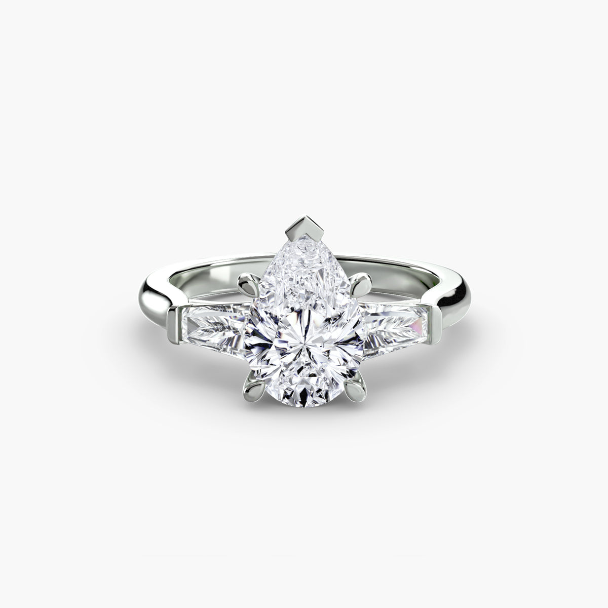 Adriana Three-Stone with Baguette Side Stones