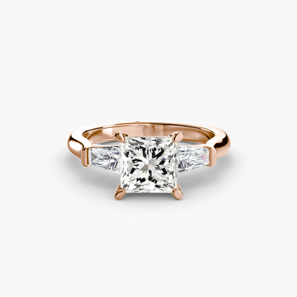 Adriana Three-Stone with Baguette Side Stones