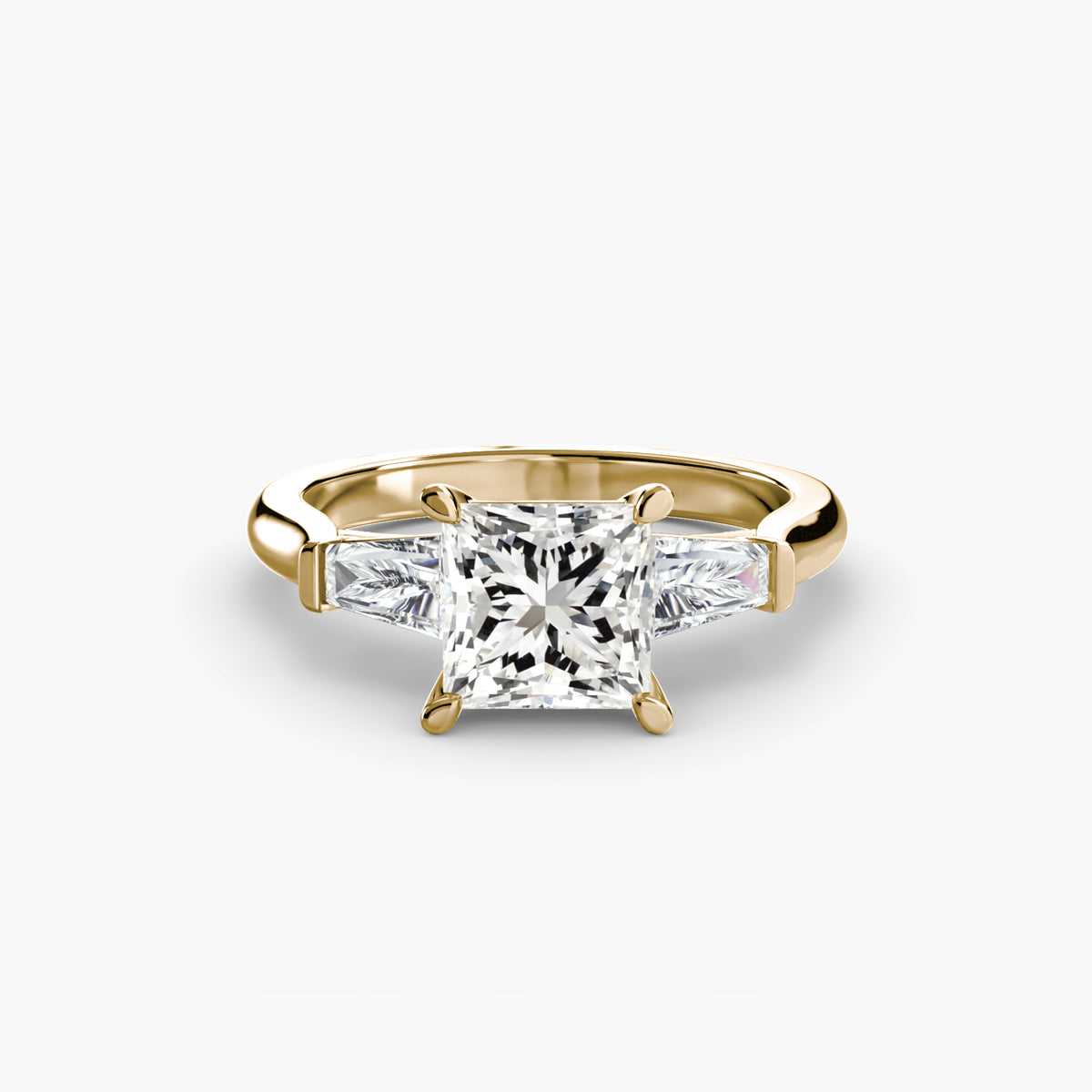 Adriana Three-Stone with Baguette Side Stones