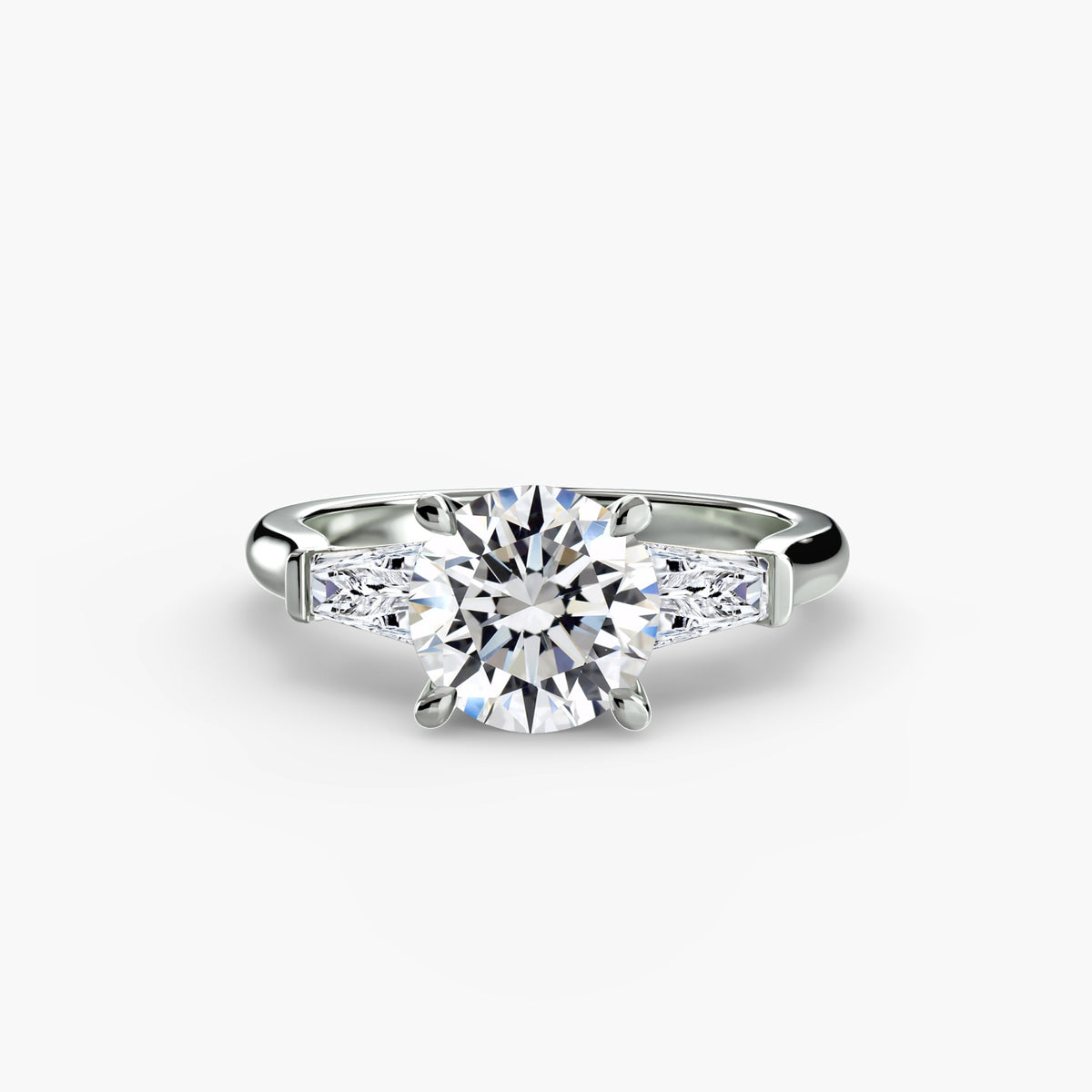 Adriana Three-Stone with Baguette Side Stones