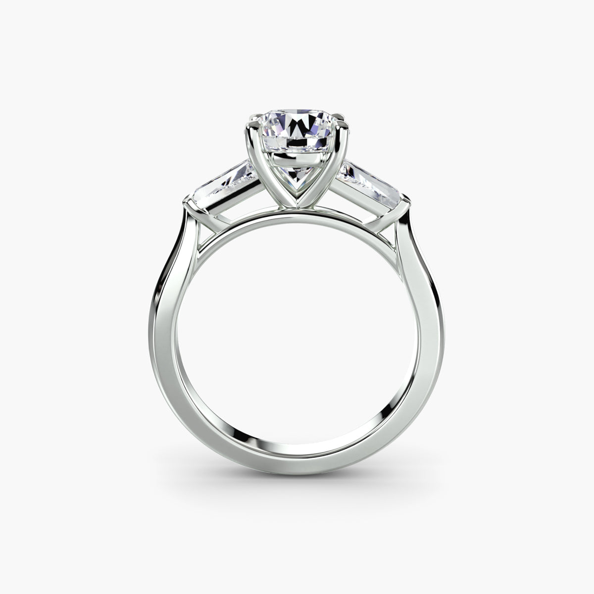 Adriana Three-Stone with Baguette Side Stones