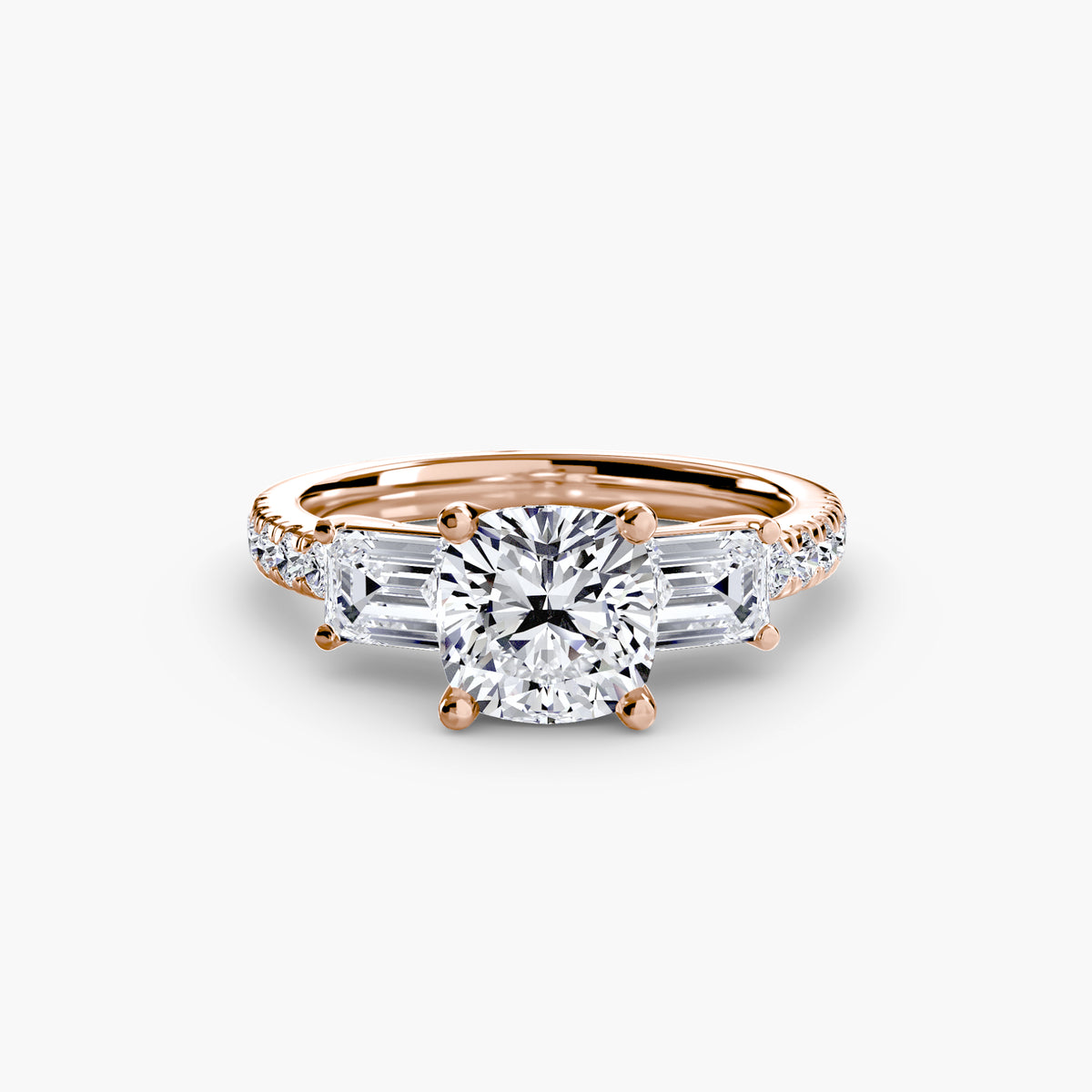 Lucia Three-Stone with Pavé Band