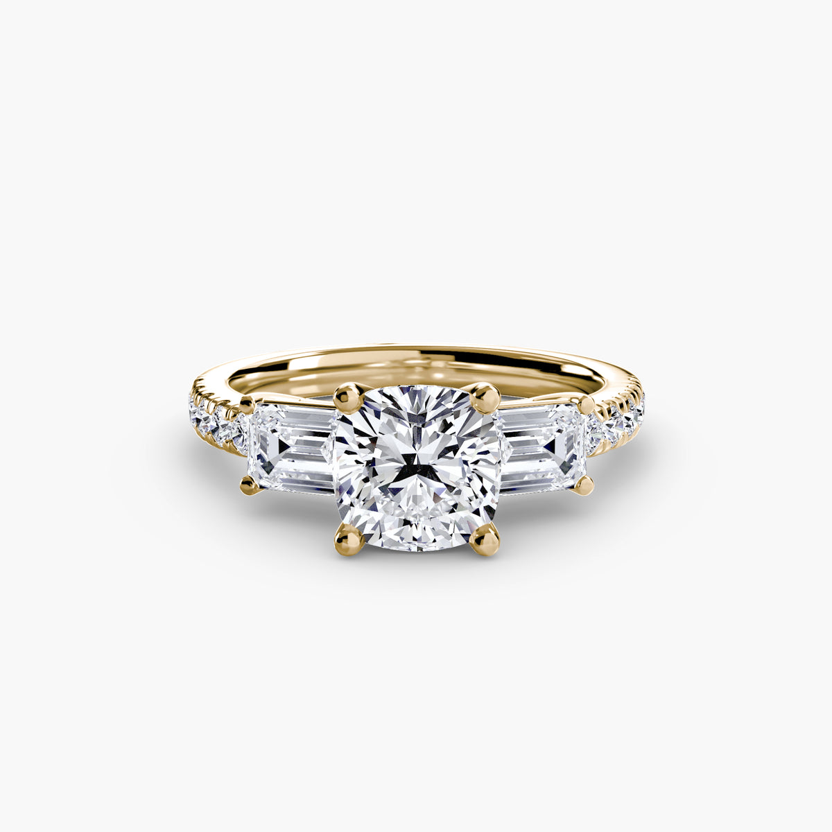 Lucia Three-Stone with Pavé Band