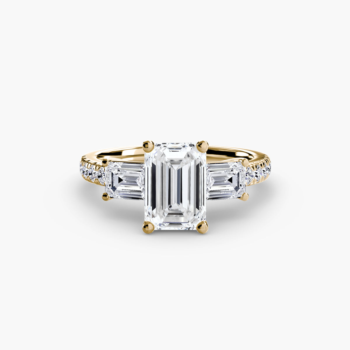 Lucia Three-Stone with Pavé Band