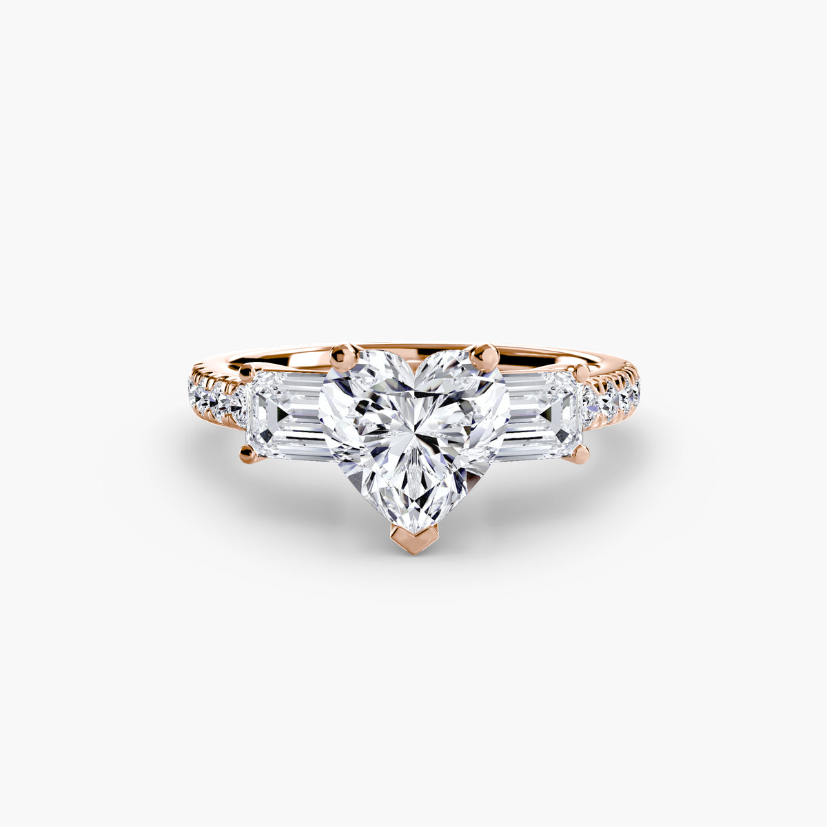 Lucia Three-Stone with Pavé Band