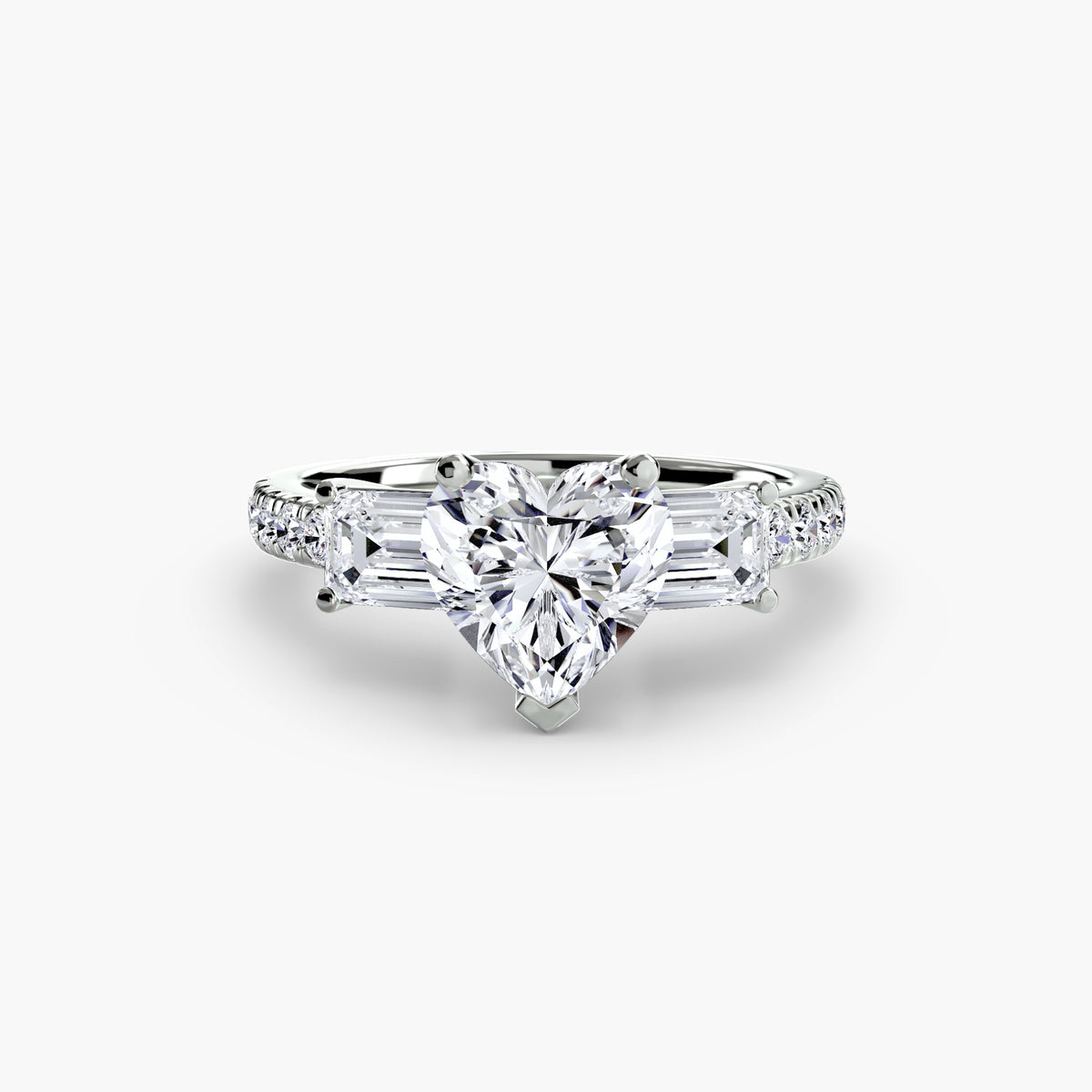 Lucia Three-Stone with Pavé Band