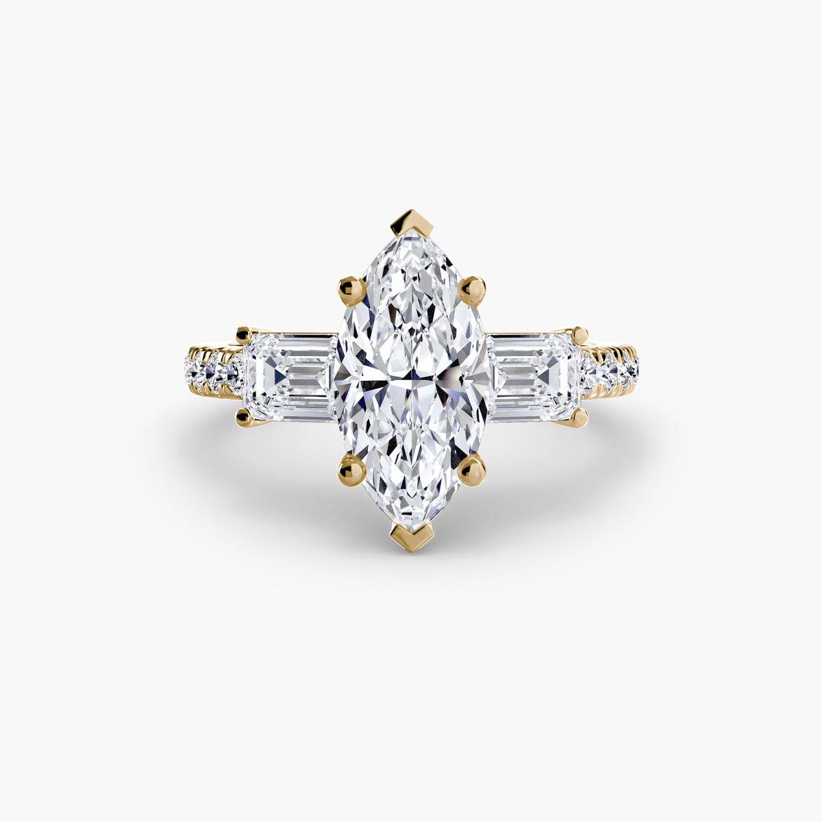 Lucia Three-Stone with Pavé Band