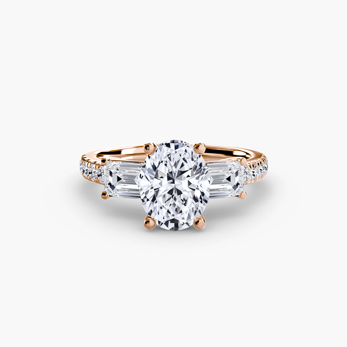 Lucia Three-Stone with Pavé Band