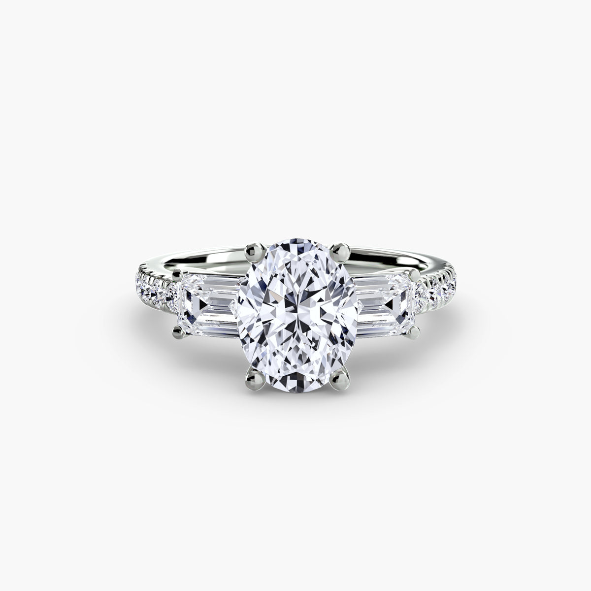 Lucia Three-Stone with Pavé Band
