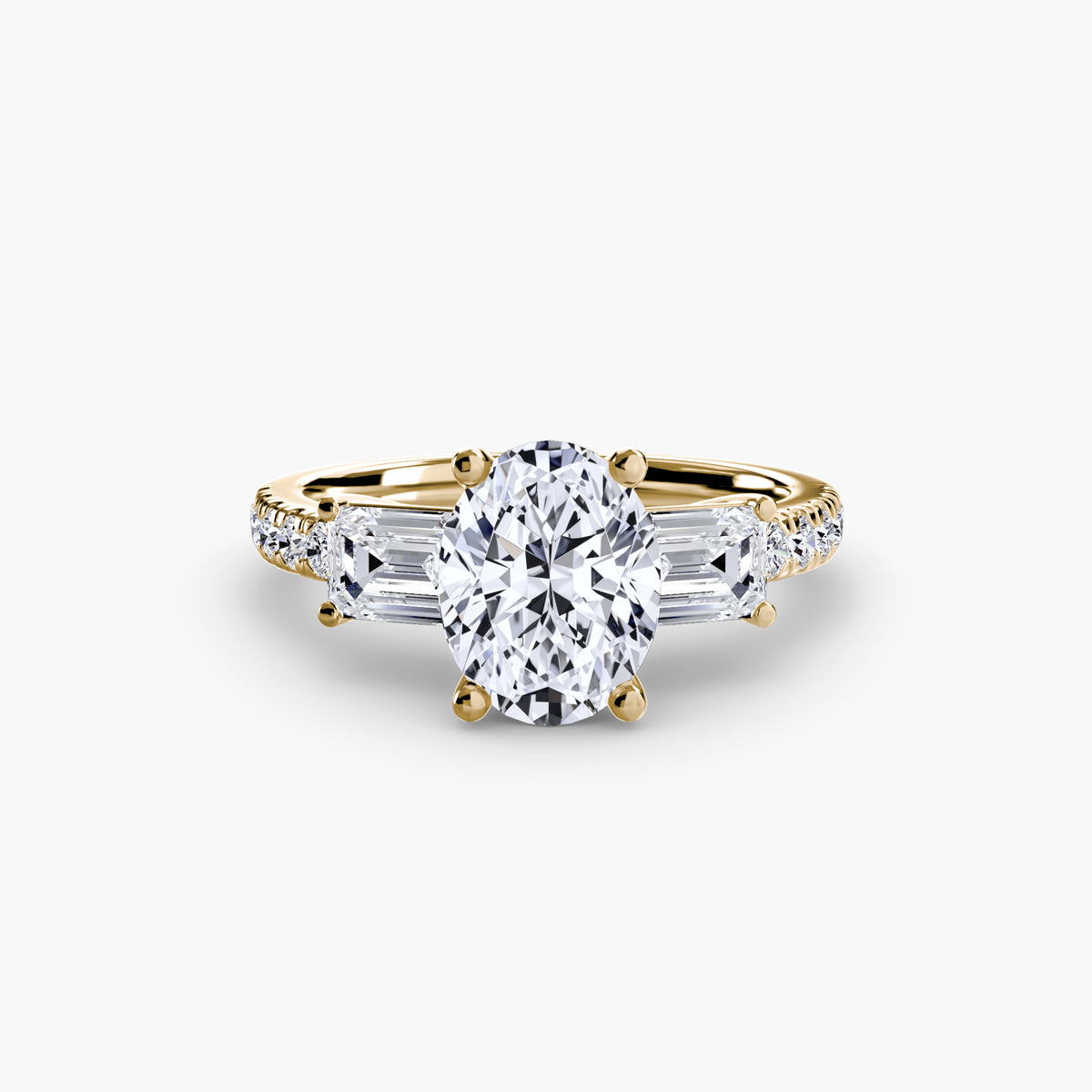 Lucia Three-Stone with Pavé Band